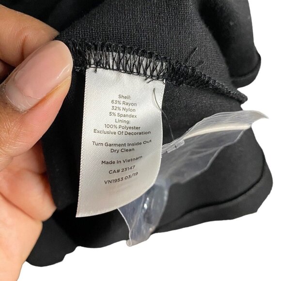 Talbots Women's Cream/Black Rayon Blend Sleeveless Midi Dress - Picture 5 of 7